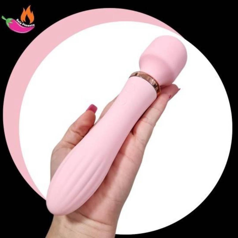 Vibrador Varinha Magica Vibra Double Luxo Rosa - Imagem 3