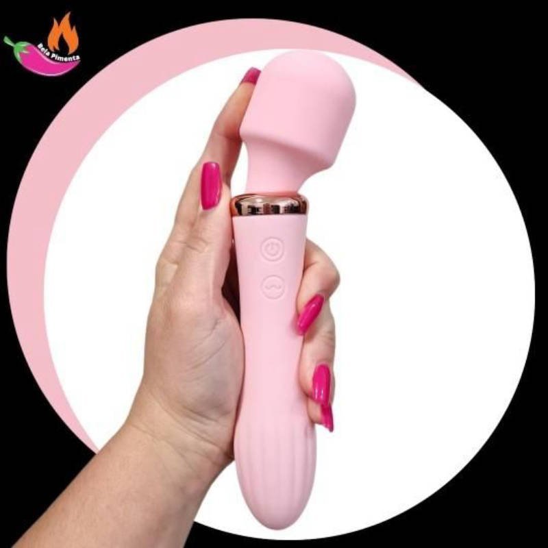 Vibrador Varinha Magica Vibra Double Luxo Rosa - Imagem 2