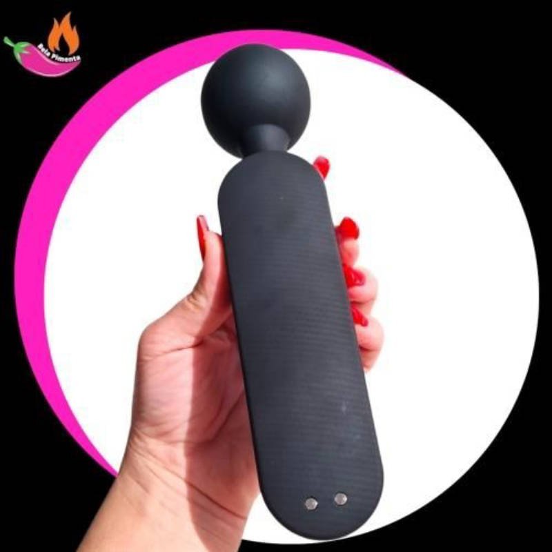 Vibrador Varinha Magica Aquece Arianjo Preto - Imagem 3