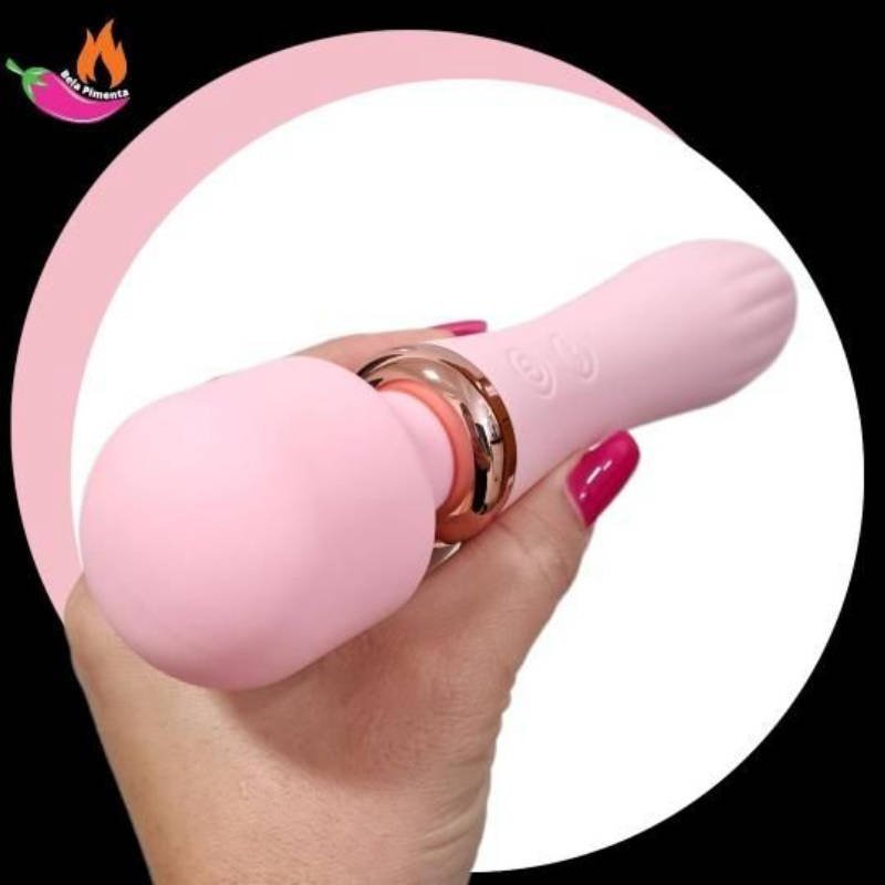 Vibrador Varinha Magica Vibra Double Luxo Rosa - Imagem 4