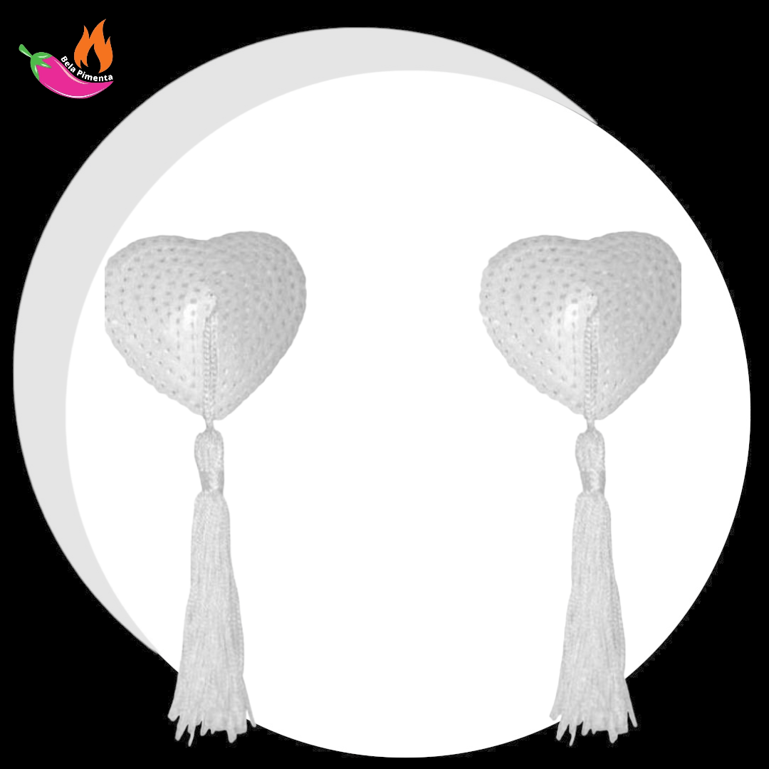 Nipple Tapa Seios Coração Branco - Imagem 2
