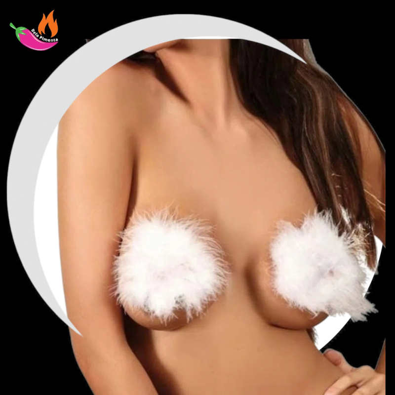 Nipple de Seios Pompom Pelucia Branco