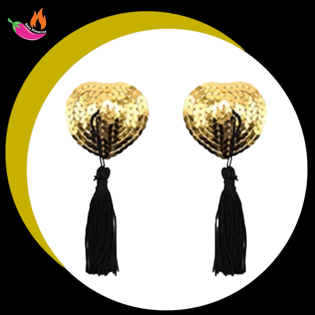 Nipple Tapa Seios Coração Dourado - Imagem 2