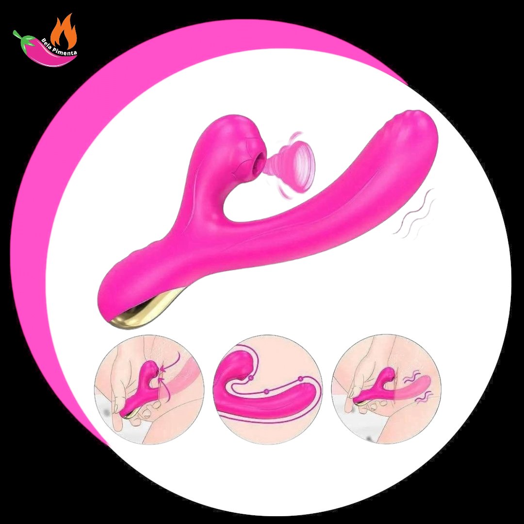 Vibrador Ponto G e Clitoris Sugador Betany Rosa - Imagem 3