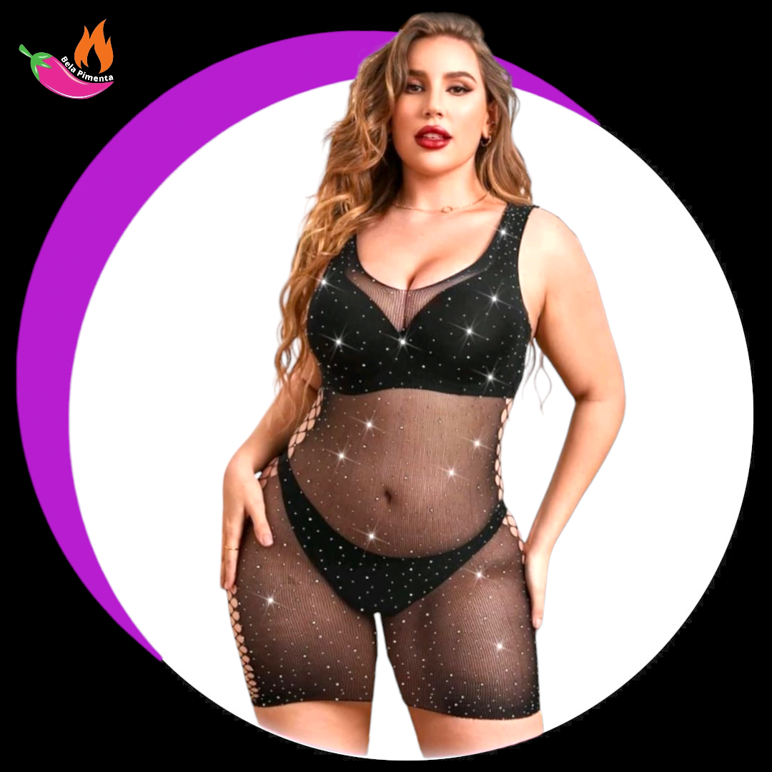 Vestido Meia Strass Leila Plus Size