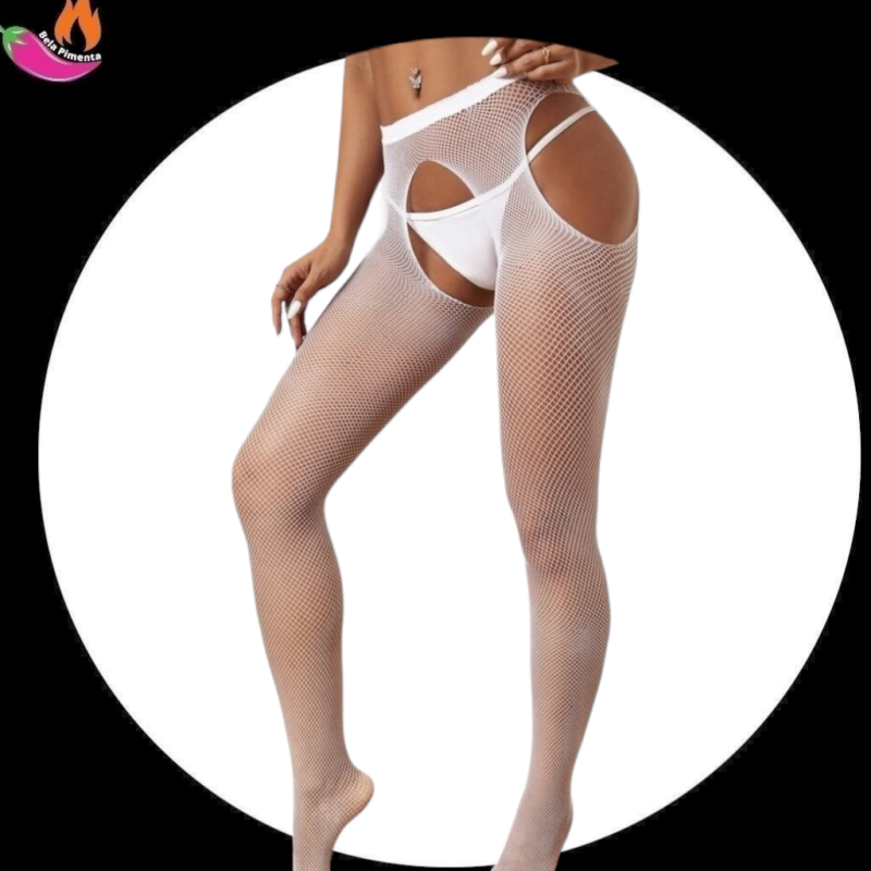 Cinta Liga Meia Calca Strass Branca