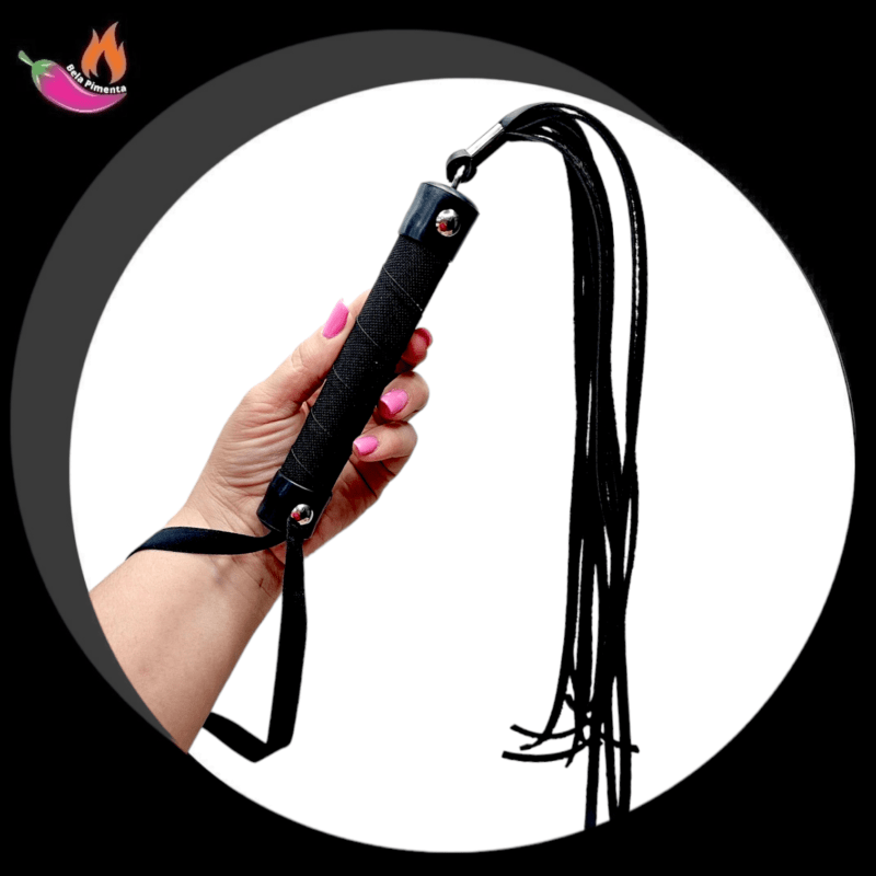 Chicote 10 Tiras De 40 Cm Preto