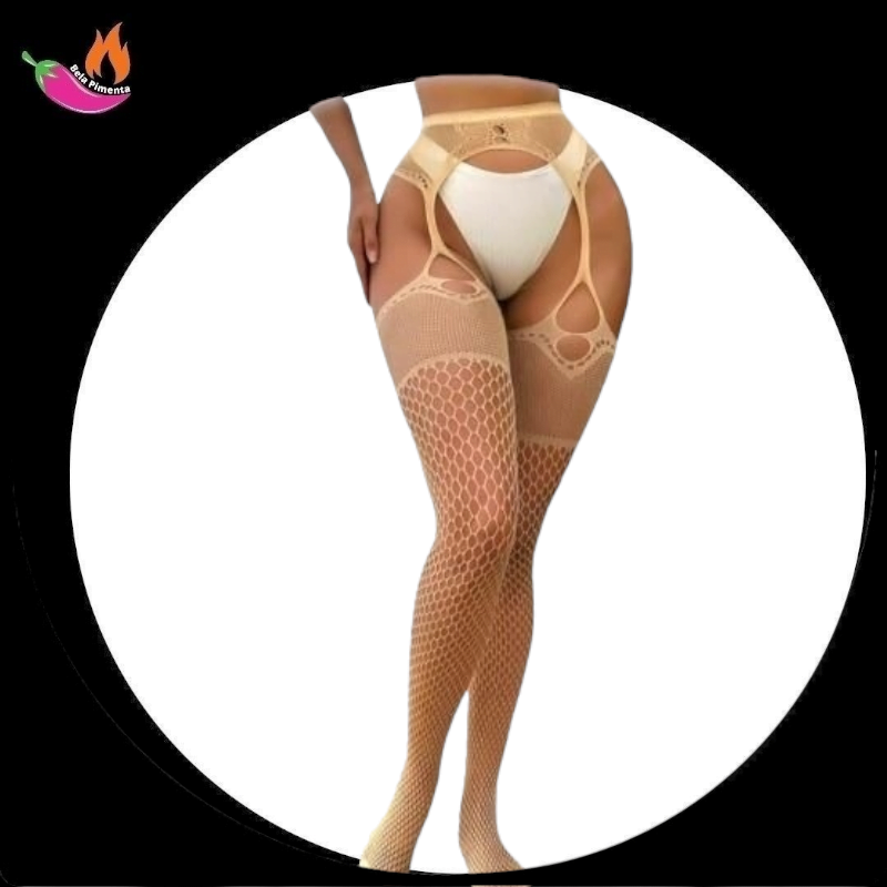 Cinta Liga Meia Calca Mari Bege
