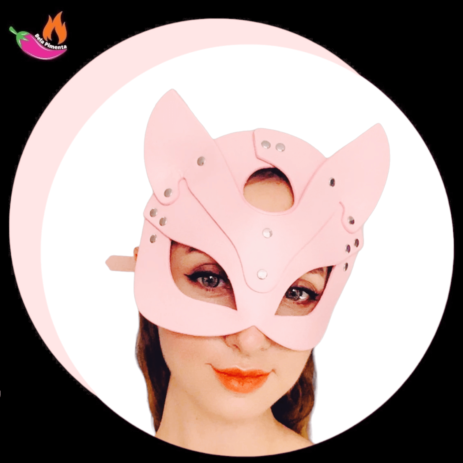 Mascara Mulher Gato II Sado BDSM Rosa