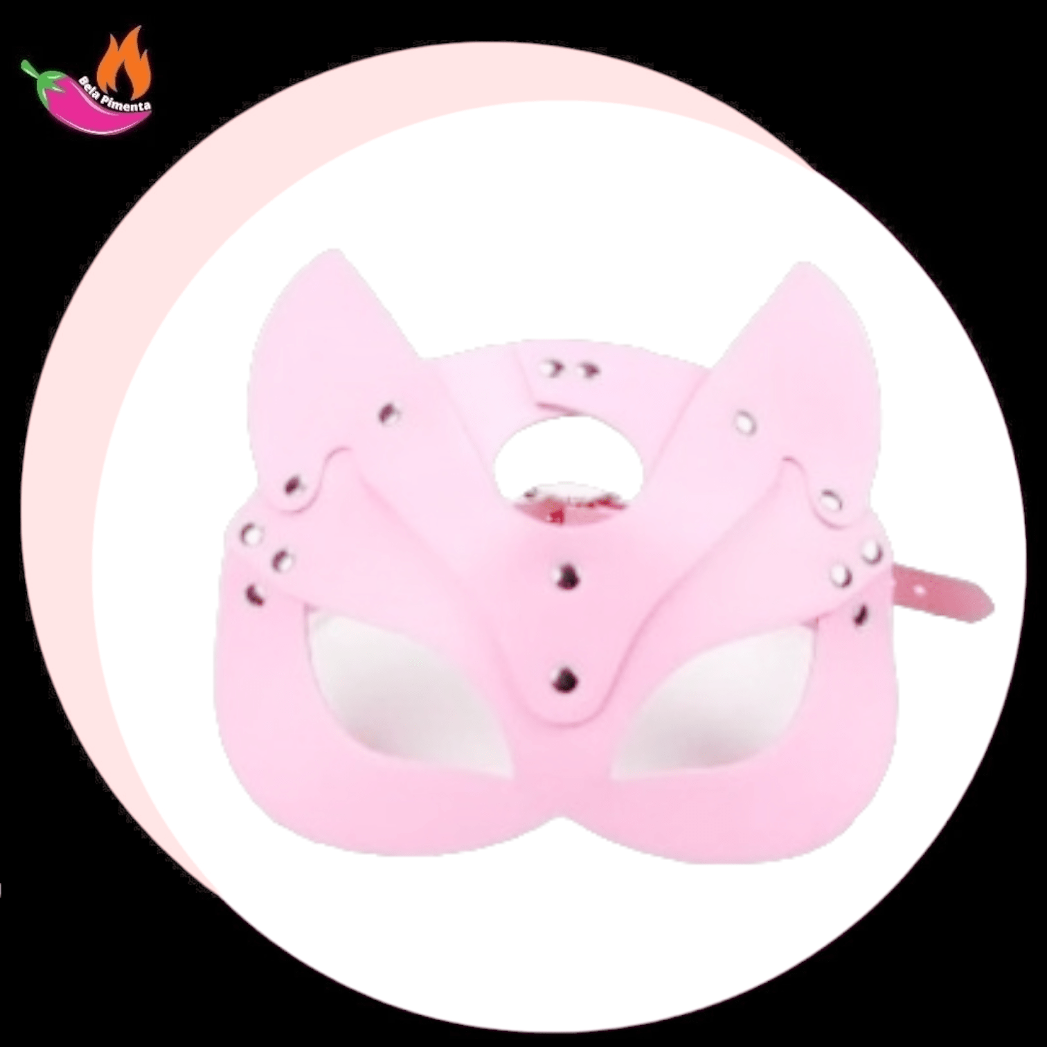 Mascara Mulher Gato II Sado BDSM Rosa - Imagem 2
