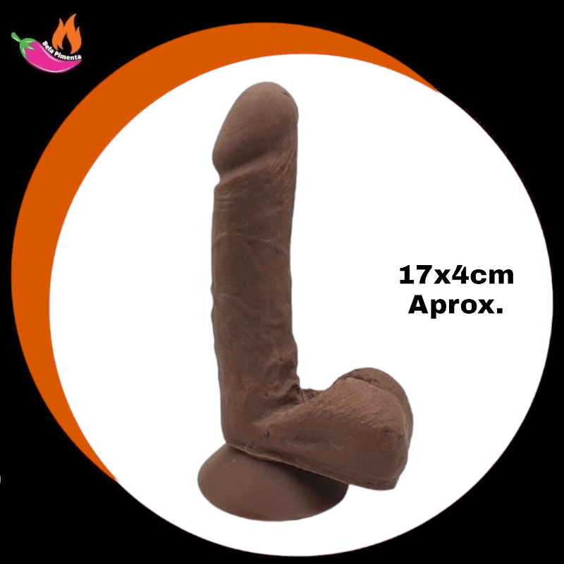 Protese Peniana Cyberskin com Ventosa 15x4cm Marrom John