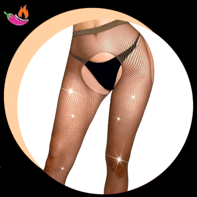 Cinta Liga Meia Calca Strass Cafe