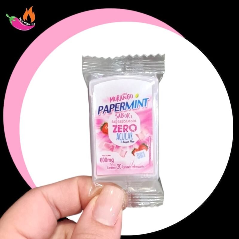 Bala Papermint Morango - Zero Açucar