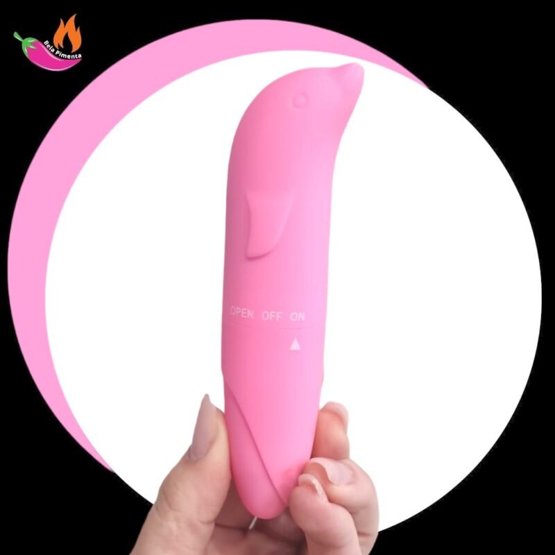 Vibrador Ponto G Golfinho Aveludado Rosa Claro