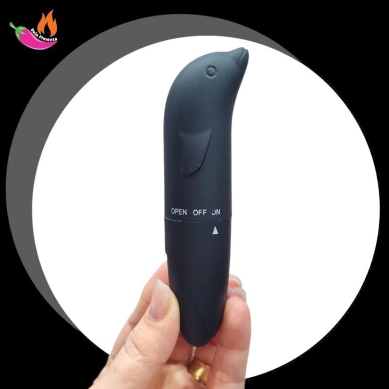 Vibrador Ponto G Golfinho Aveludado Preto