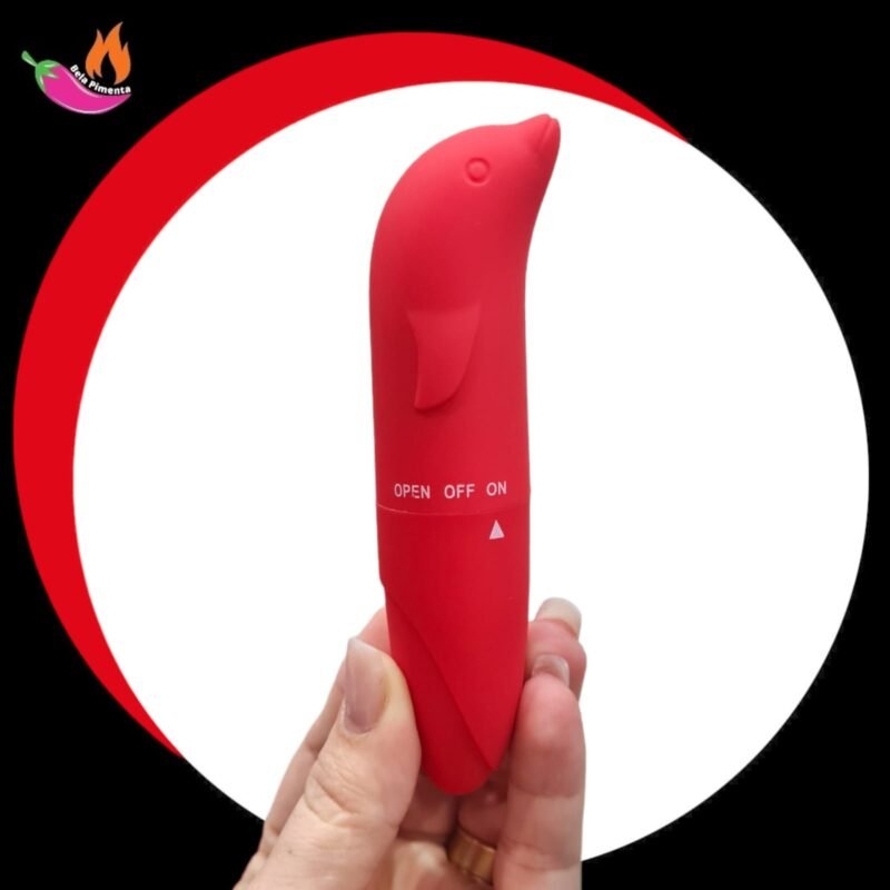 Vibrador Ponto G Golfinho Aveludado Vermelho