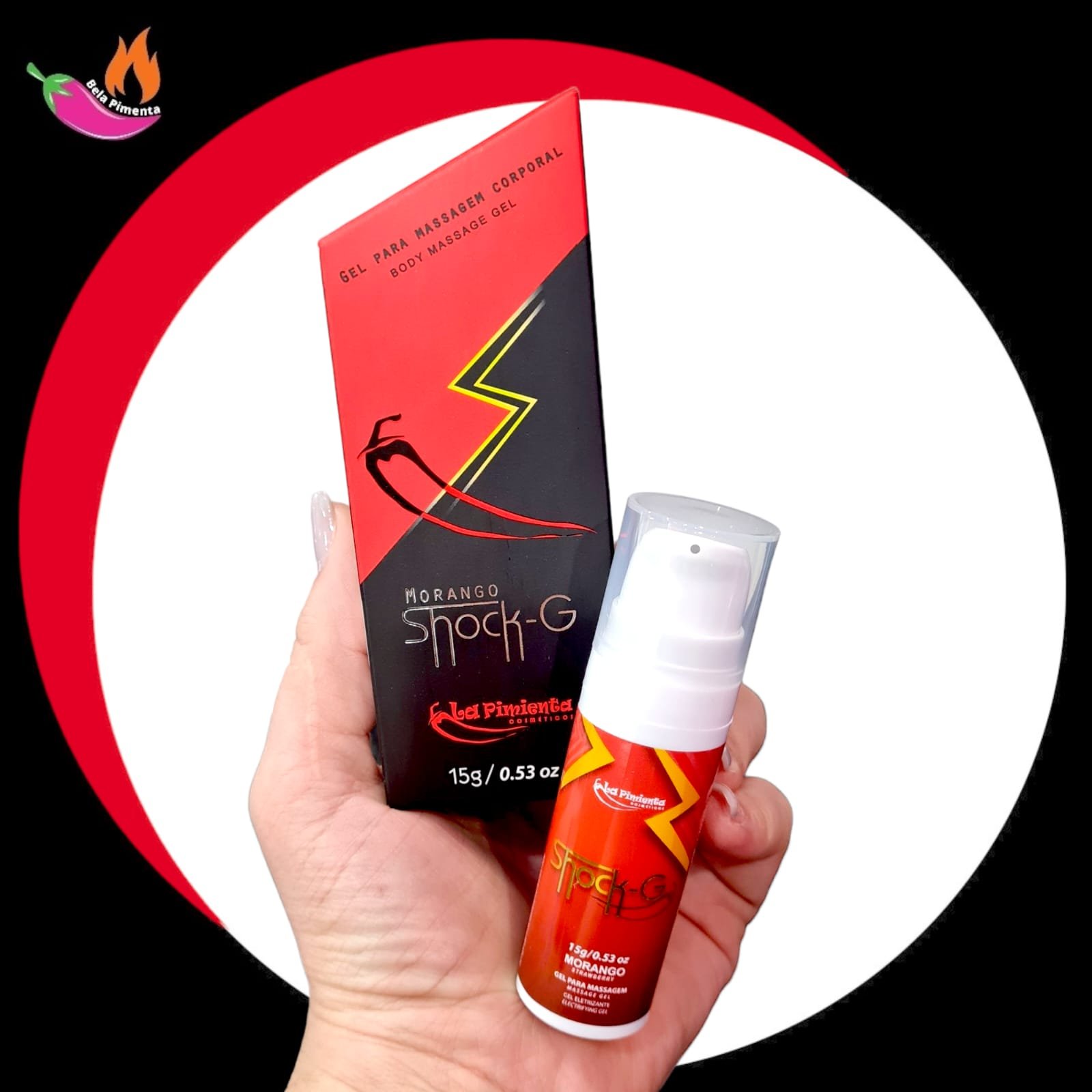 Gel Vibrante Beijavel Shock G 15g Morango