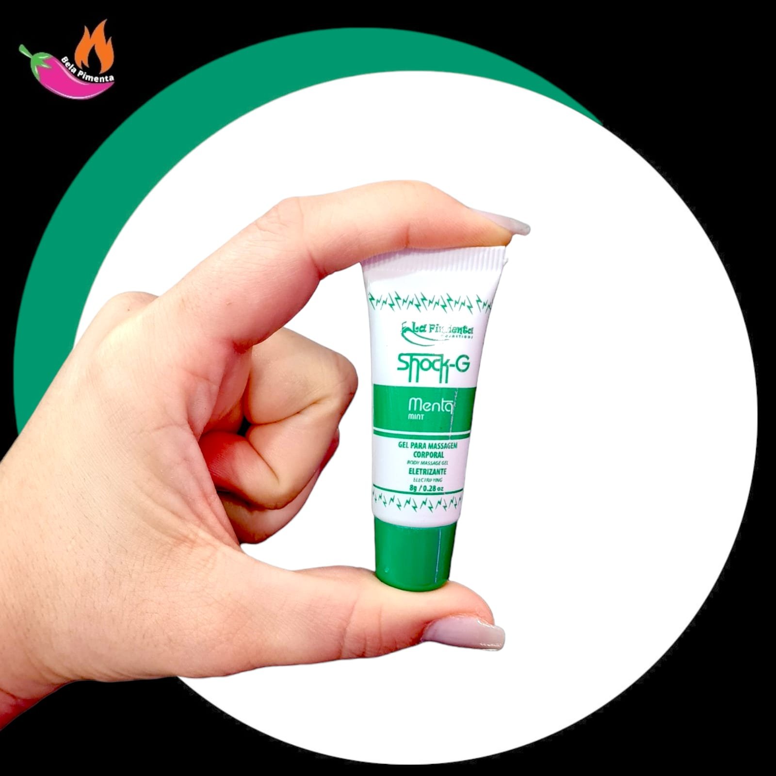 Gel Vibrante Beijavel Shock G 8g Menta - Imagem 2