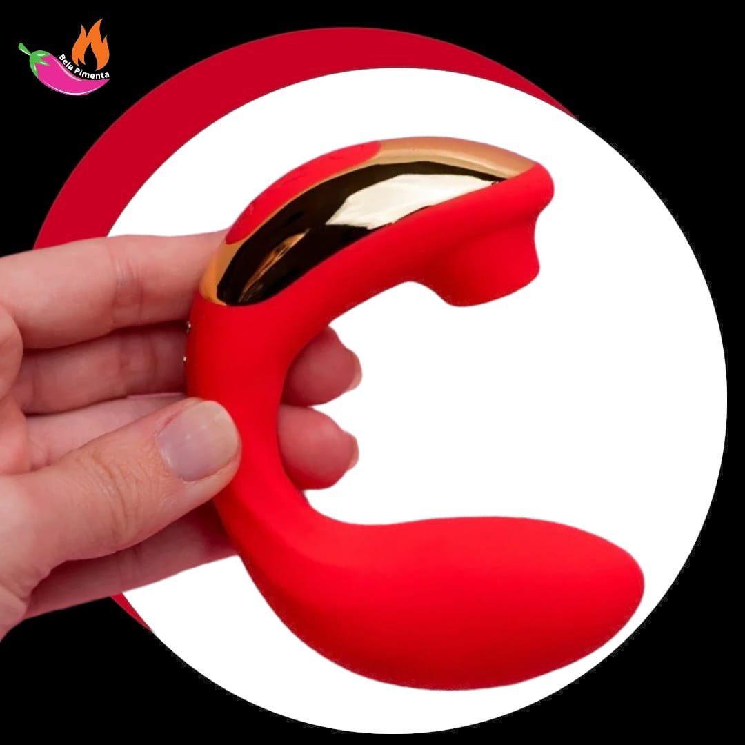 Vibrador Sugador Travel Duo com Case - Vermelho