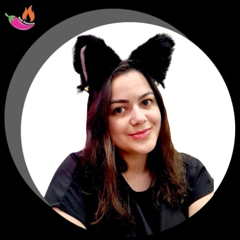 Tiara Orelha de Gata com Sino Preta