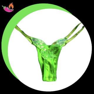 Calcinha Borboleta Paete Verde Neon - Imagem 3