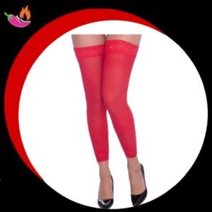 Meia 7/8 Legging Lisa Vermelha com Renda - Imagem 3