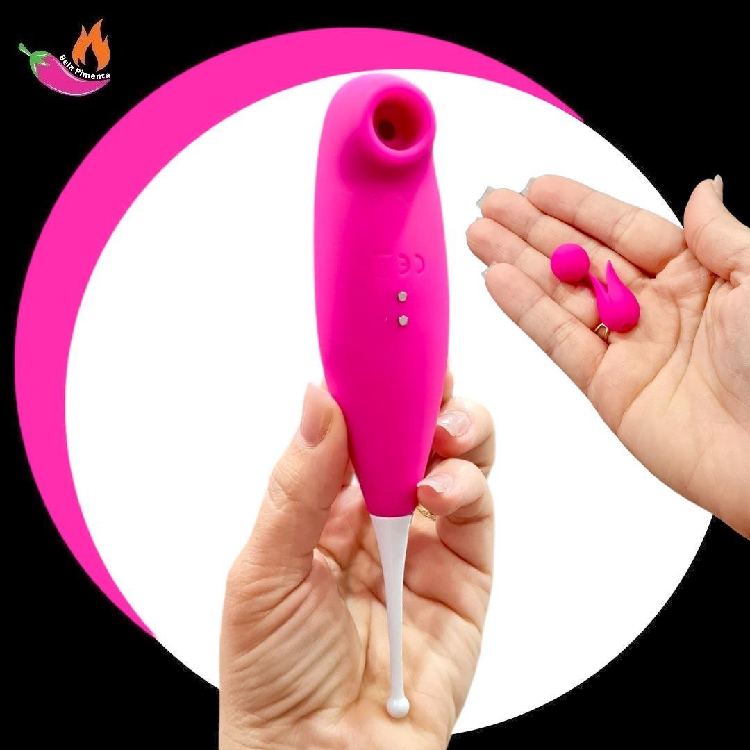 Vibrador Sugador 2 em 1 Sweet Rosa