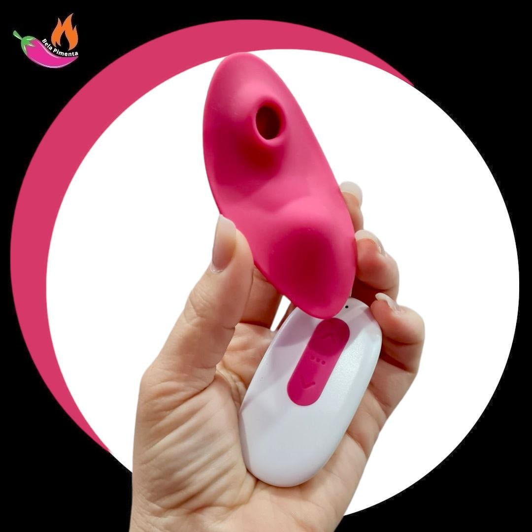 Vibrador e Sugador Calcinha Kiss com Controle e App Pink