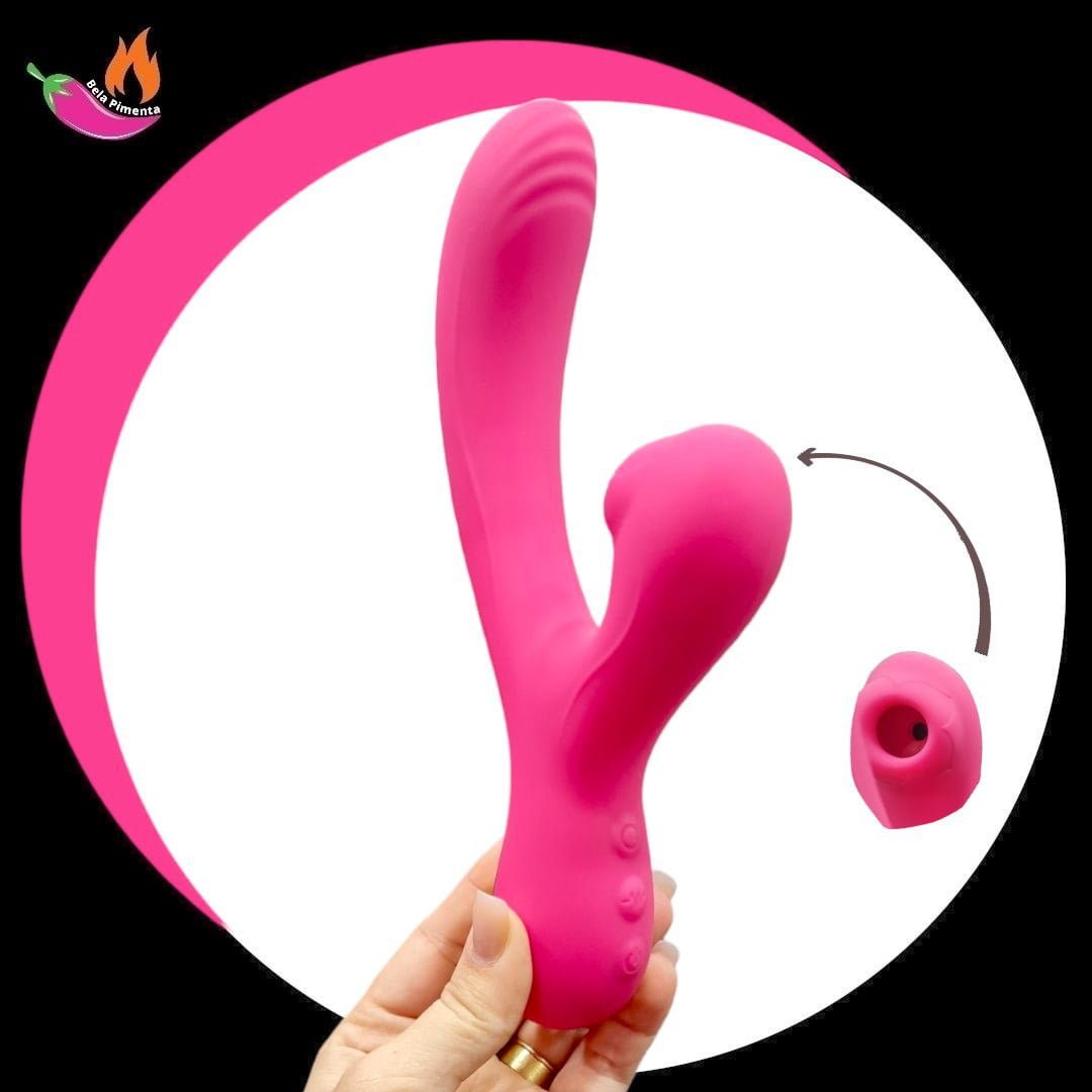 Vibrador Ponto G e Clitoris Sugador Betany Rosa