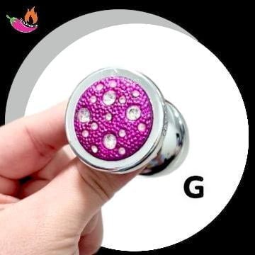 Plug Anal Less Cromado Cravejado G Rosa