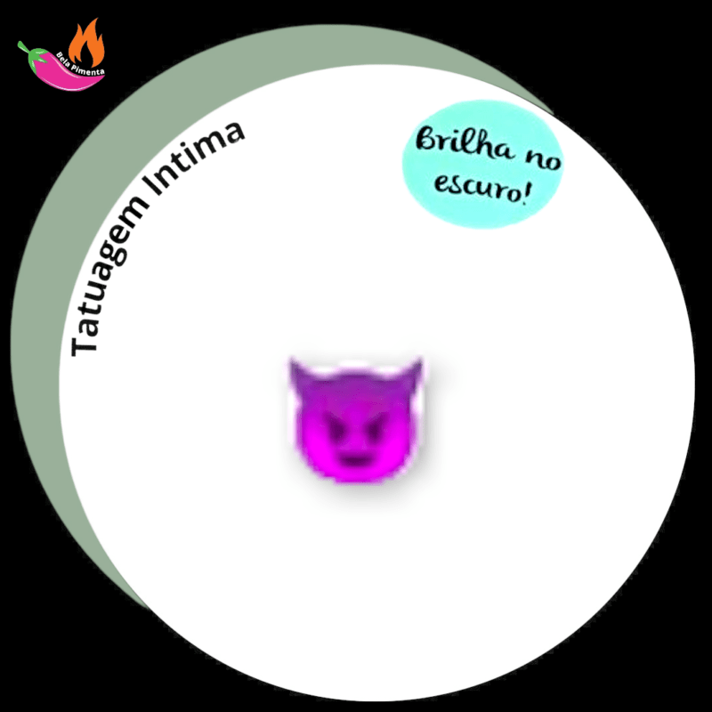 Tatuagem Intima Temporária " Emoji Capetinha " Brilha no Escuro