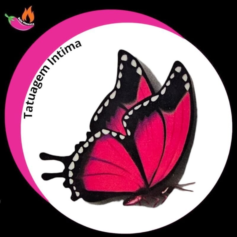 Tatuagem Intima Temporária " Borboleta Pink 3D "