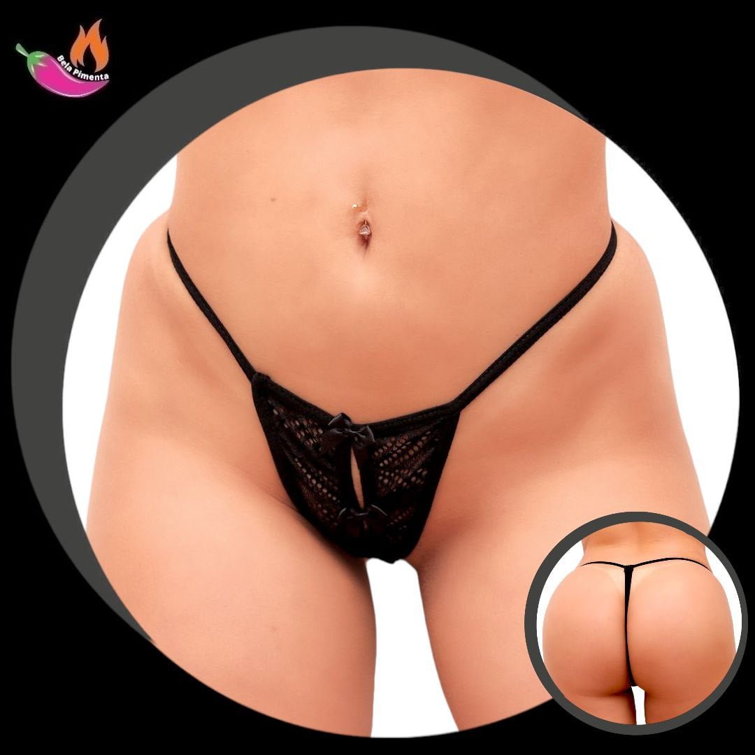 Calcinha Fio Secretaria Preto - 36 ao 42