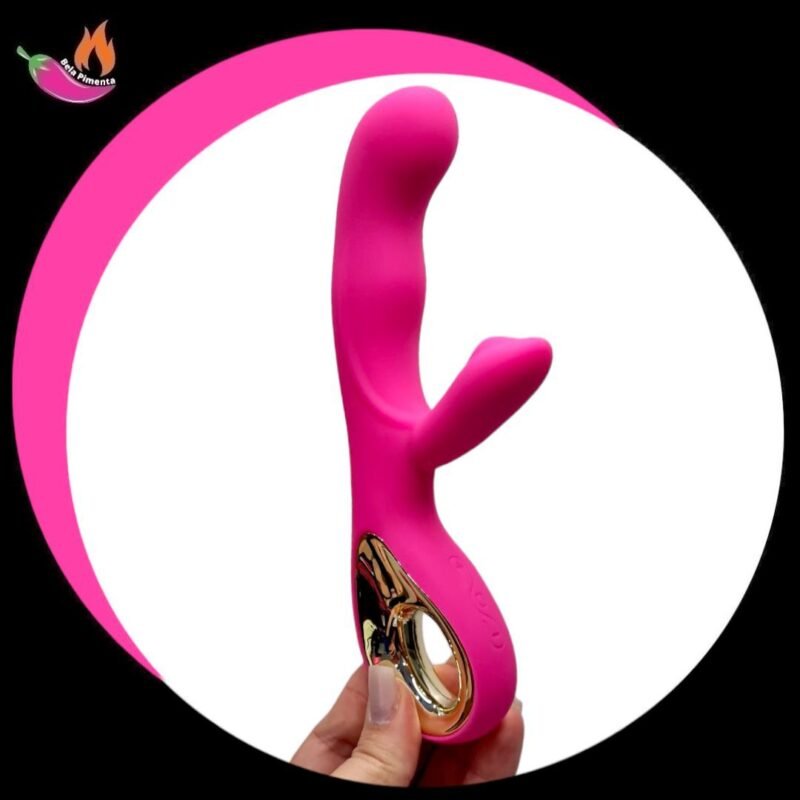 Vibrador Ponto G e Clitoris Angel Clits com Alça Rosa