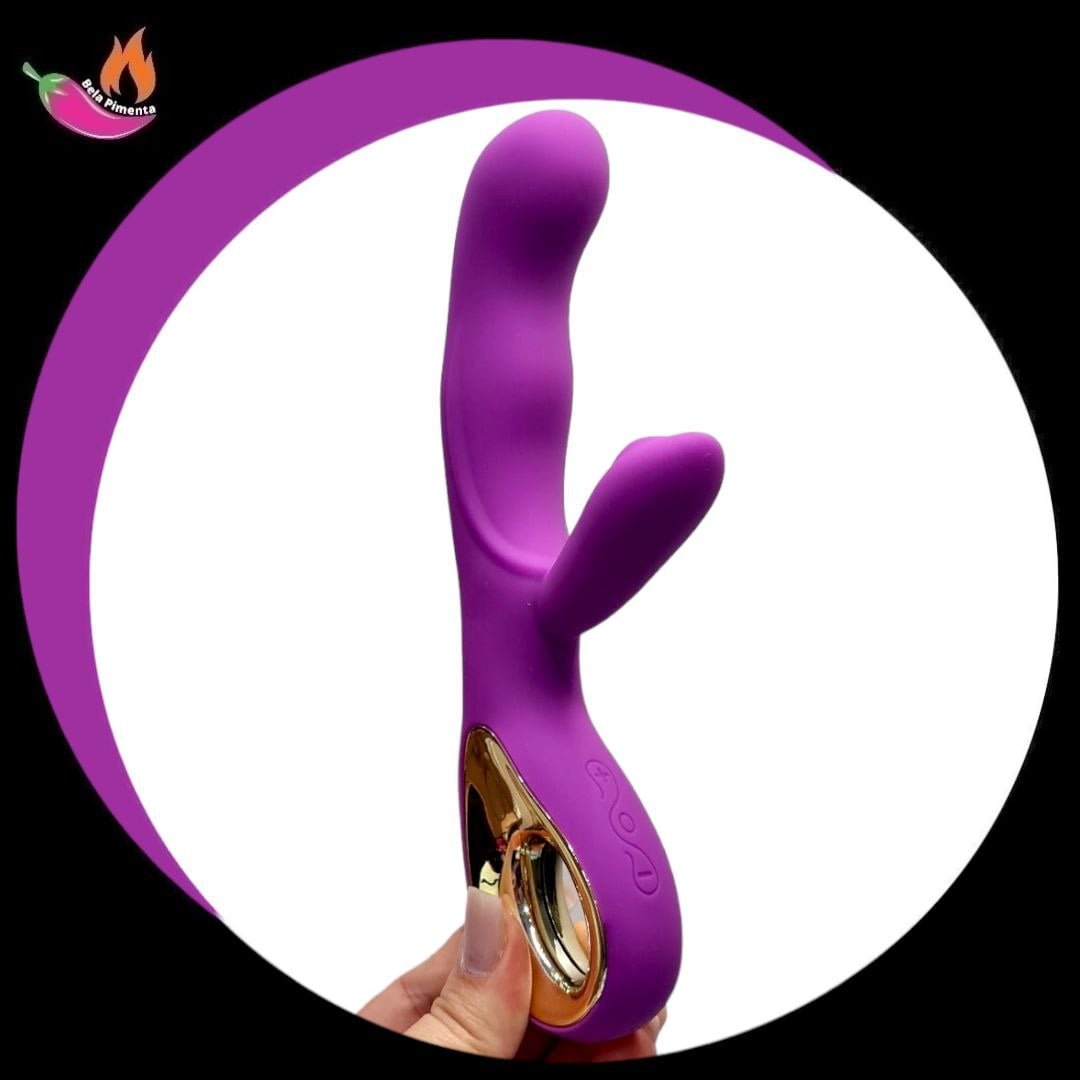Vibrador Ponto G e Clitoris Angel Clits com Alça Roxo