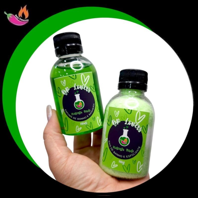 Kit Espuma e Sais de Banho - Pimenta Verde - BP Lovers