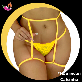 Cinta Liga Slim Ajustavel com Persex Amarelo Ouro