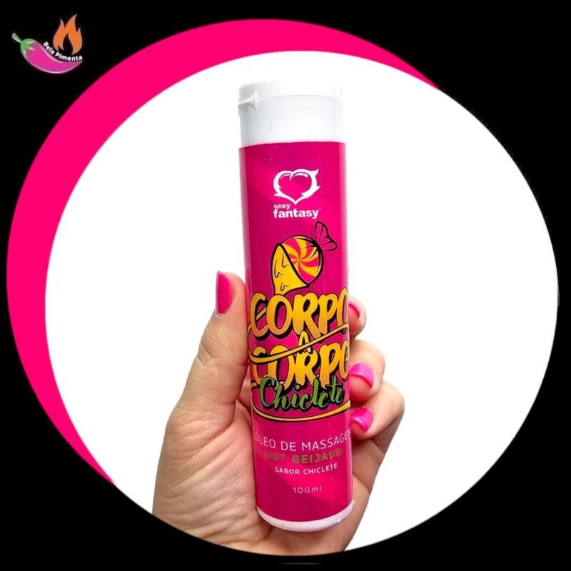 Oleo para Massagem Esquenta Beijavel Corpo a Corpo Chiclete 100ml