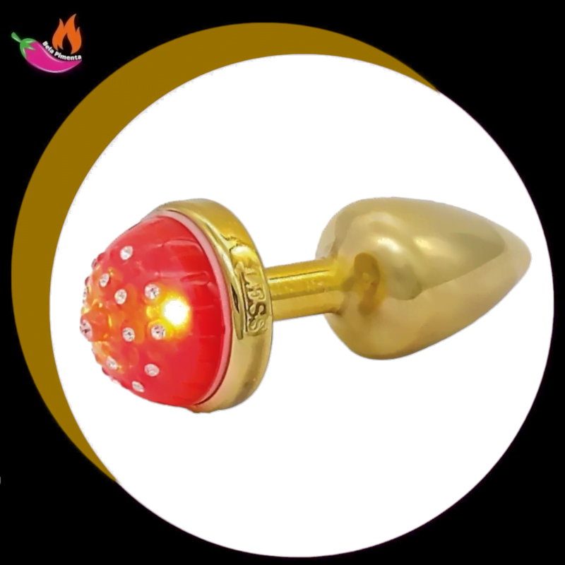 Plug Anal Led Abs Dourado M Pisca Pisca