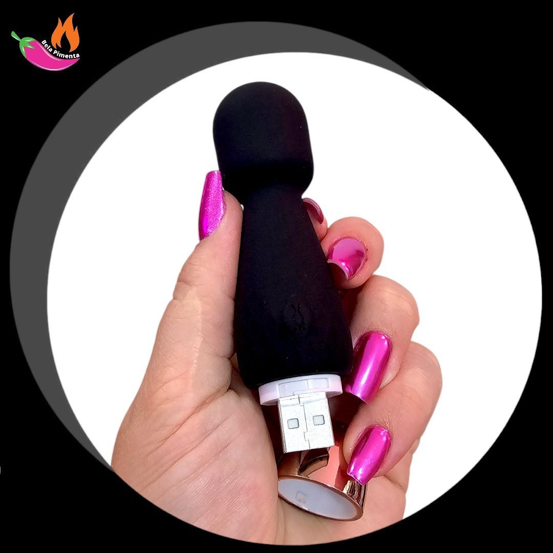 Vibrador Varinha Magica Mini Mandy Preto - Imagem 4