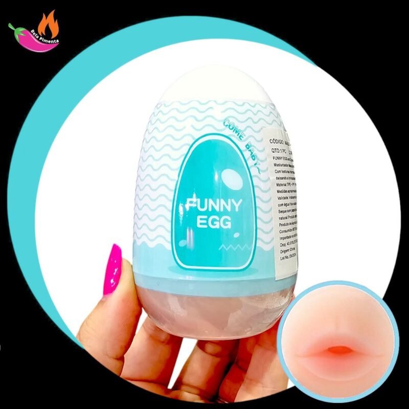 Masturbador Egg Funny Cyberskin Boca - Azul