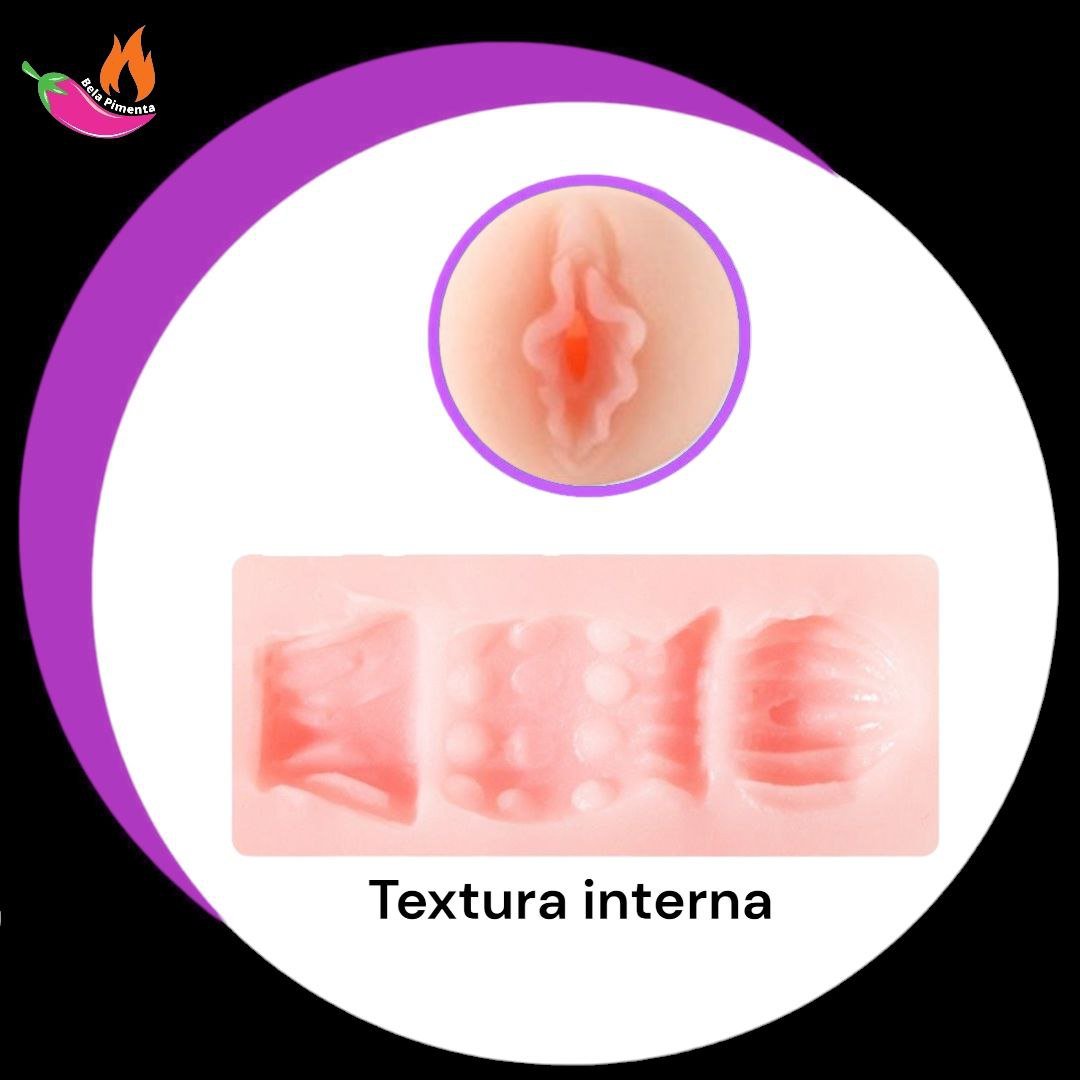 Masturbador Egg Funny Cyberskin Vagina - Roxo - Imagem 3