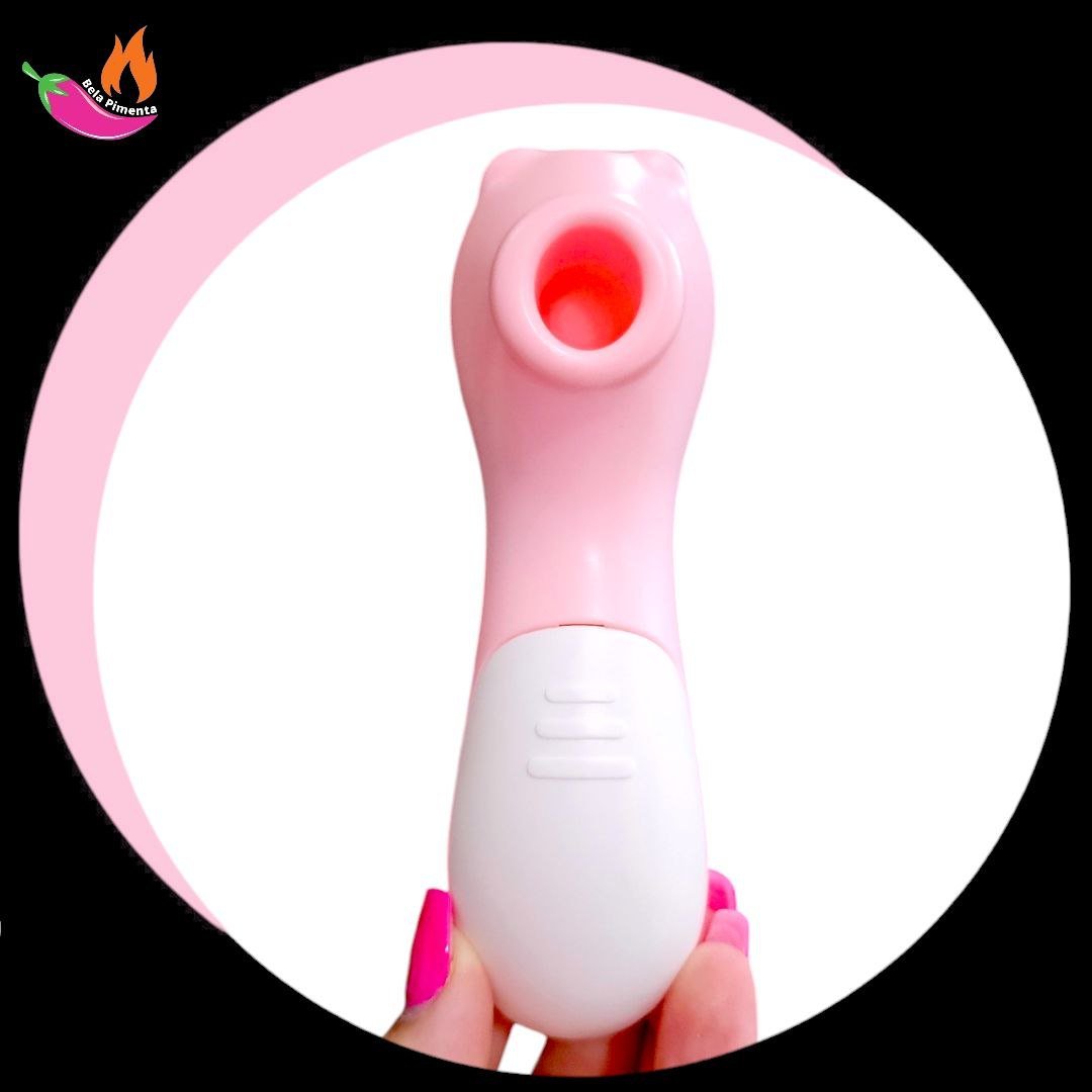 Vibrador Sugador Ursinho James Rosa Claro- Pilha