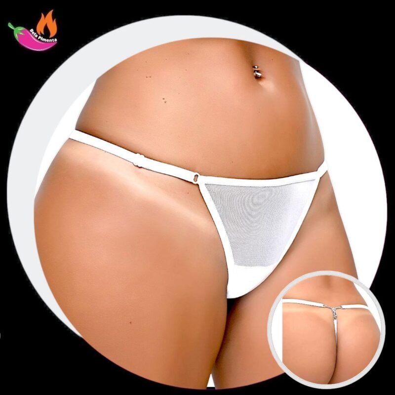 Calcinha Fio Strass Anita Branca - 5103