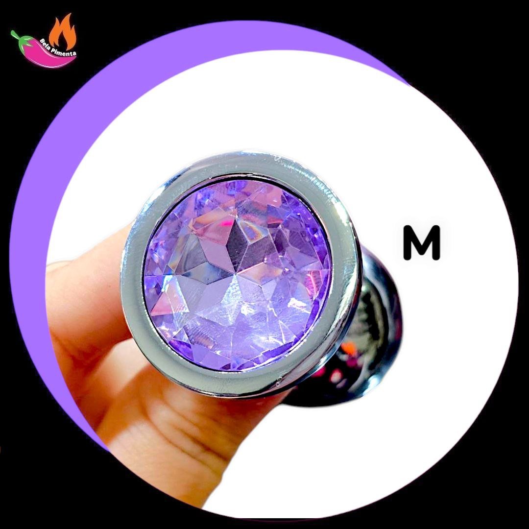 Plug Anal Metal Redondo M Prata / Lilas