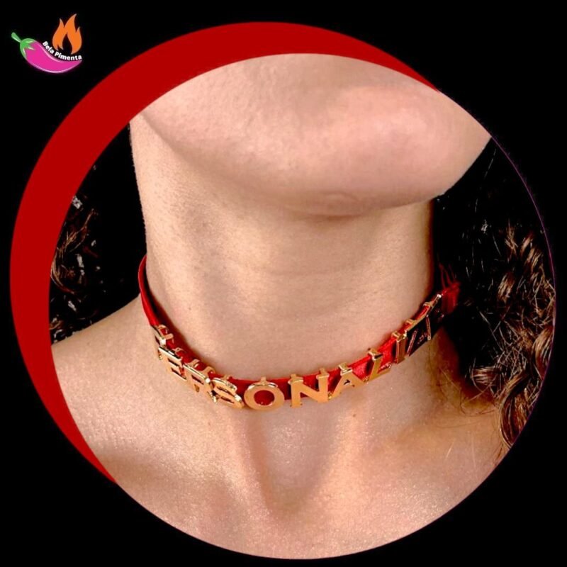 Chocker Personalizada Vermelha - Tamanho Unico ( 6 letras)
