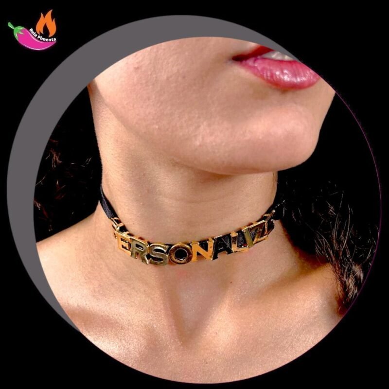 Chocker Personalizada Preta - Tamanho Unico ( 6 letras)