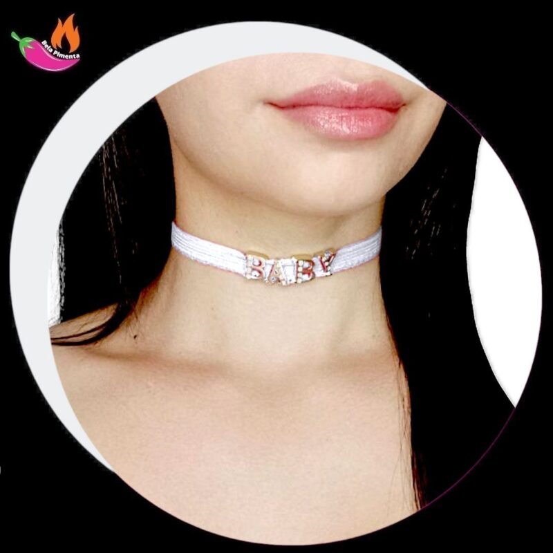 Choker Personalizada Branca - Tamanho Unico ( 6 letras)