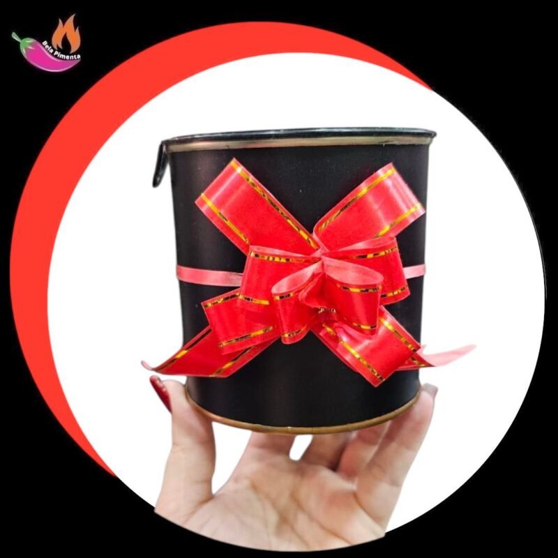 Latinha de Presente Decorativa Preta com Laço