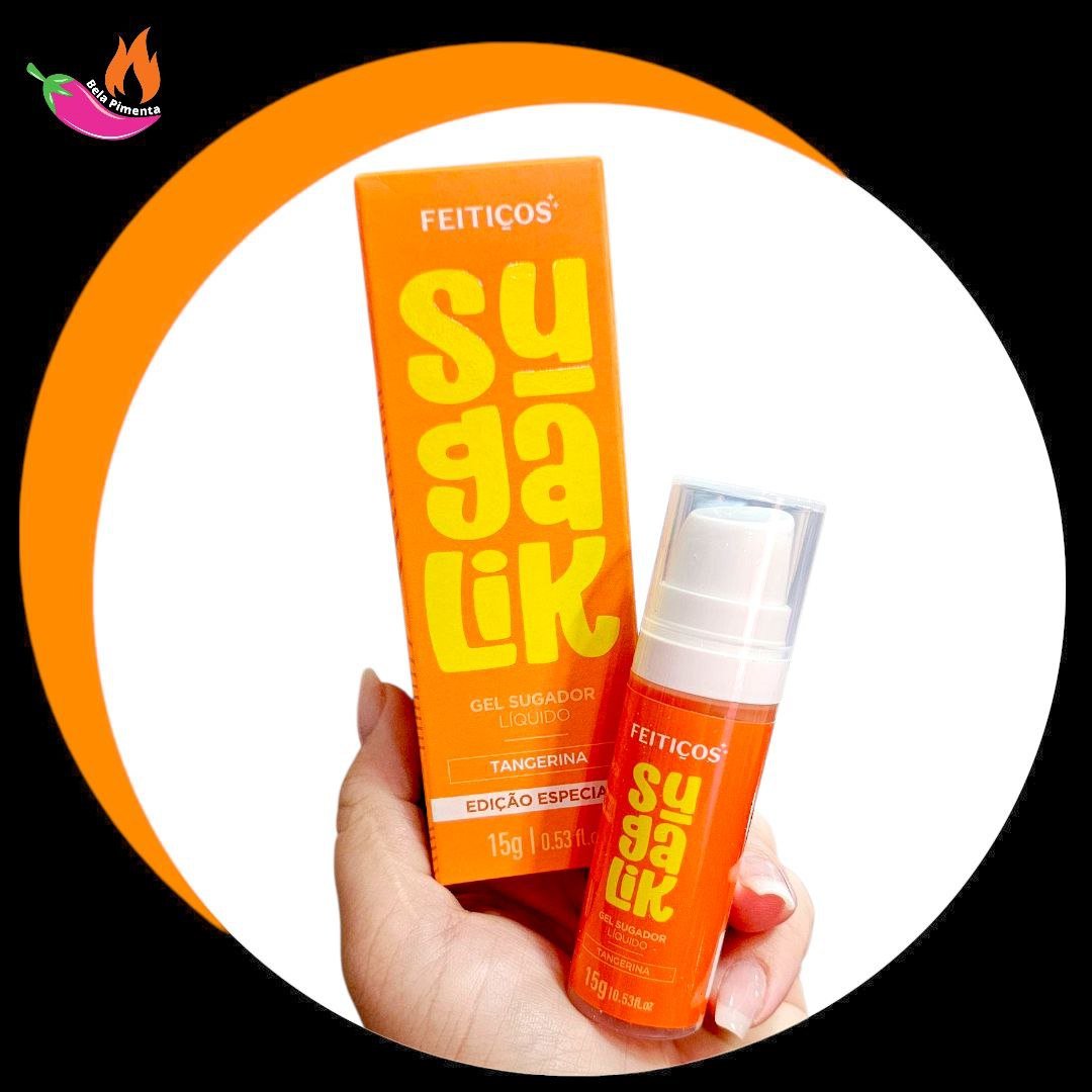 Gel Vibrante e Sugador Líquido Sugalik Tangerina - 15g - (Edição Limitada)